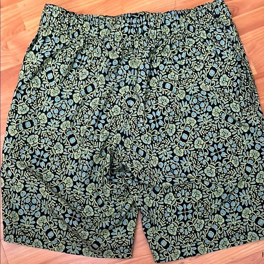 Coolibar UPF 50+ Men's Kahuna Swimming Shorts Blue Green Floral Size Small